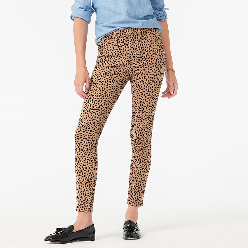 9" high-rise toothpick jean in leopard dot | J.Crew US