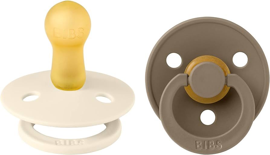 BIBS Pacifiers | Natural Rubber Baby Pacifier | Set of 2 BPA-Free Soothers | Made in Denmark | Da... | Amazon (US)