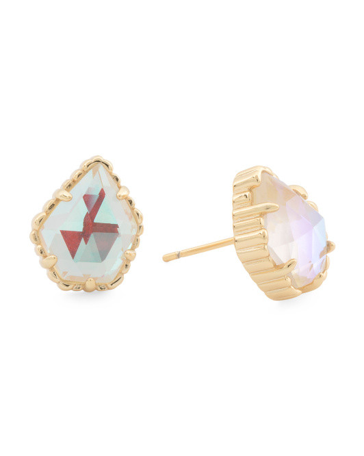 Gold Dichroic Glass Tessa Earrings | TJ Maxx