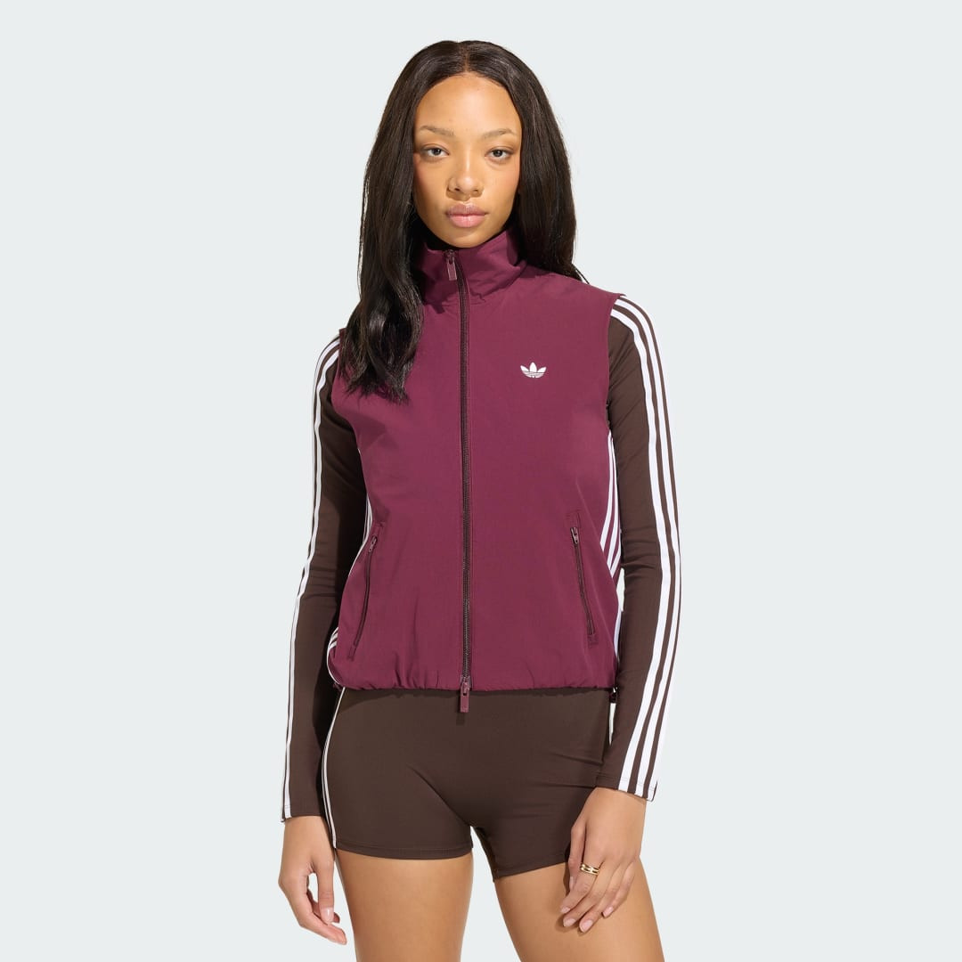 adidas ADILENIUM 5.0 SLEEVELESS TRACK TOP Maroon L - Womens Originals Jackets | adidas (US)