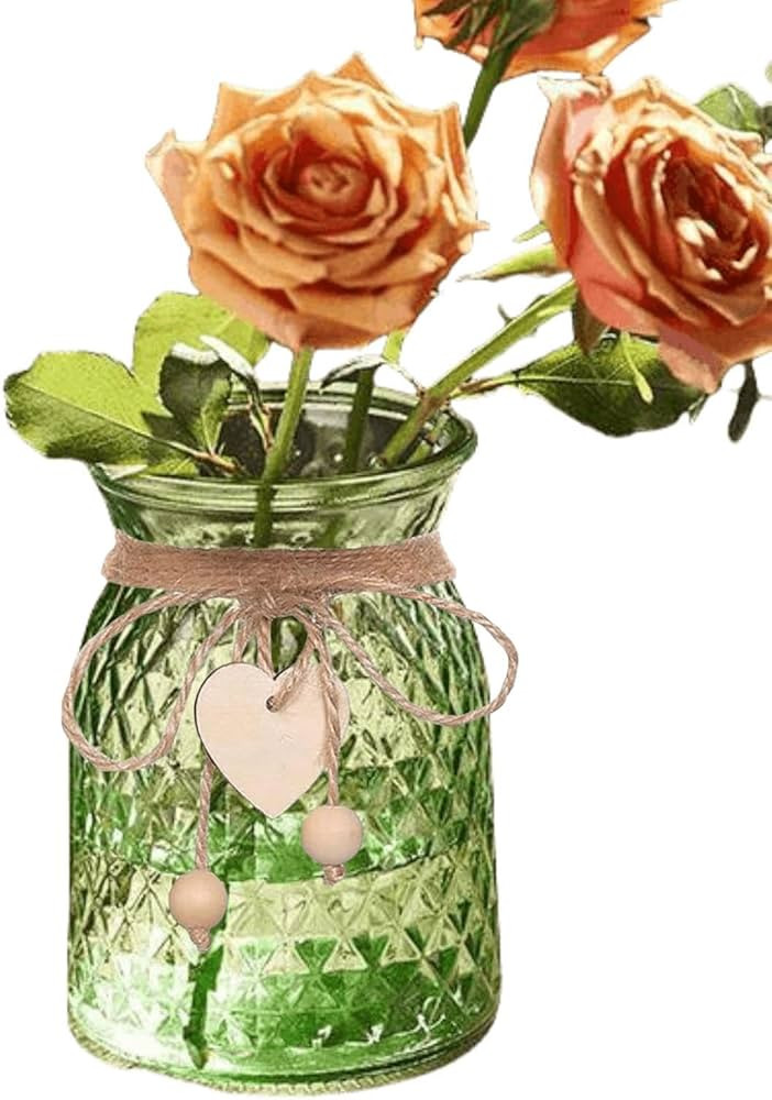 Vintage Crystal Glass Flower Vase for Home Table Decor, Modern Bouquet Vase for Cenerpiece, Weddi... | Amazon (US)