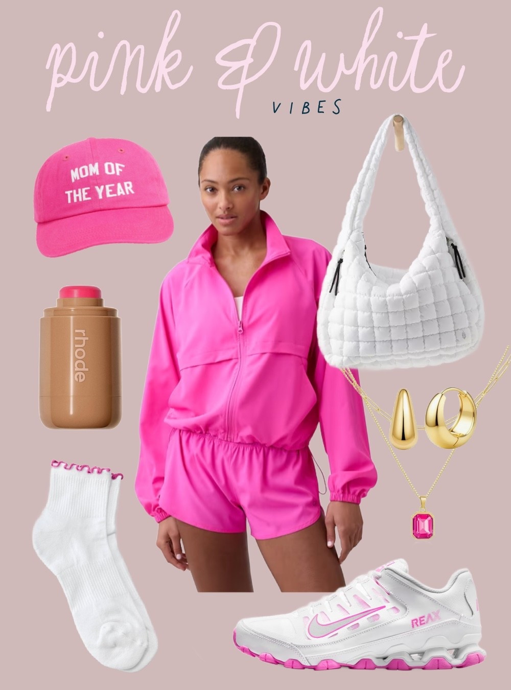 Pink and white Athleisure 

#LTKootd #LTKfitnessgoals #LTKdayinmylife