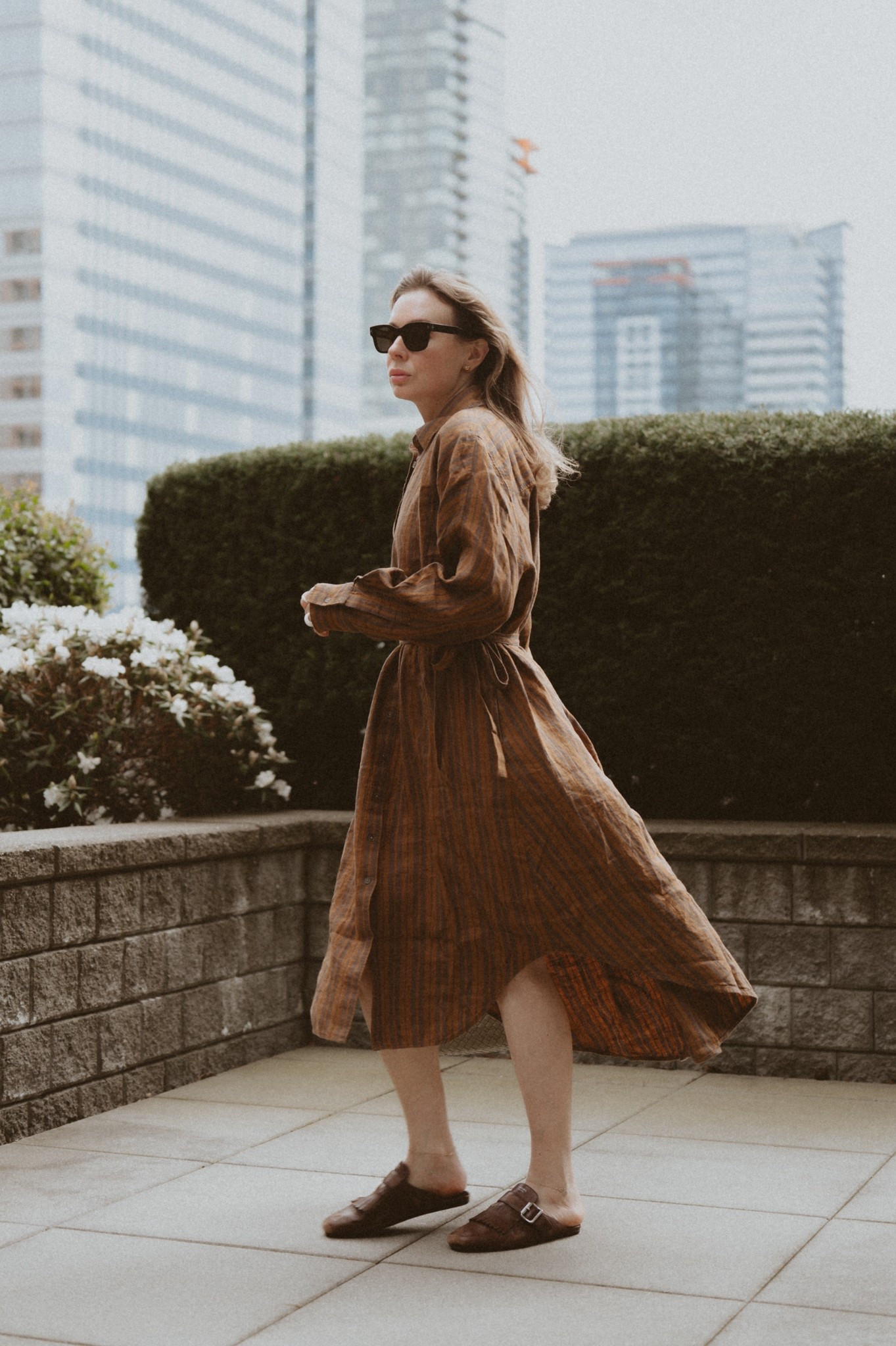 Can’t wait for the dress & mules season to start. 
Wearing Banana Republic linen shirt dress & Prada shuffle mules. 

#LTKWorkwear #LTKSeasonal #LTKTravel