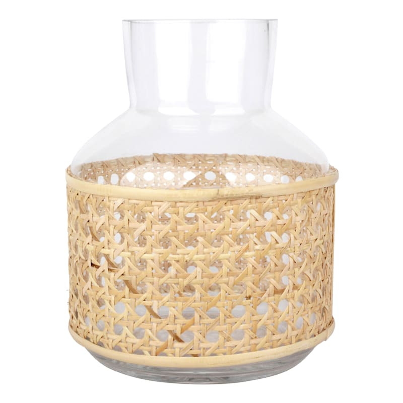 Cane Wrapped Glass Vase, 8" | At Home