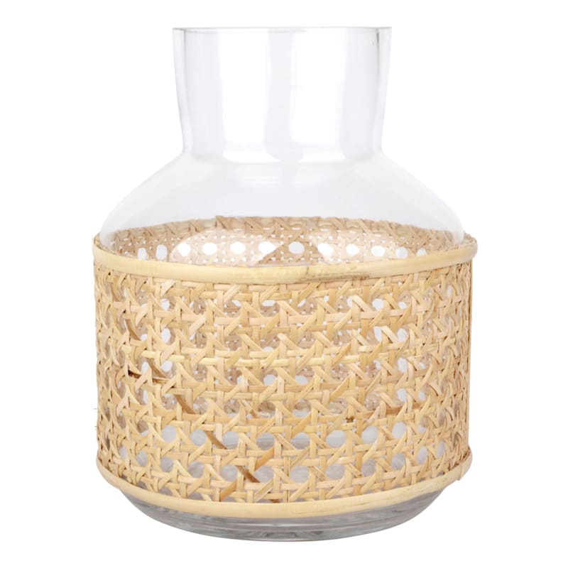 Cane Wrapped Glass Vase, 8" | At Home