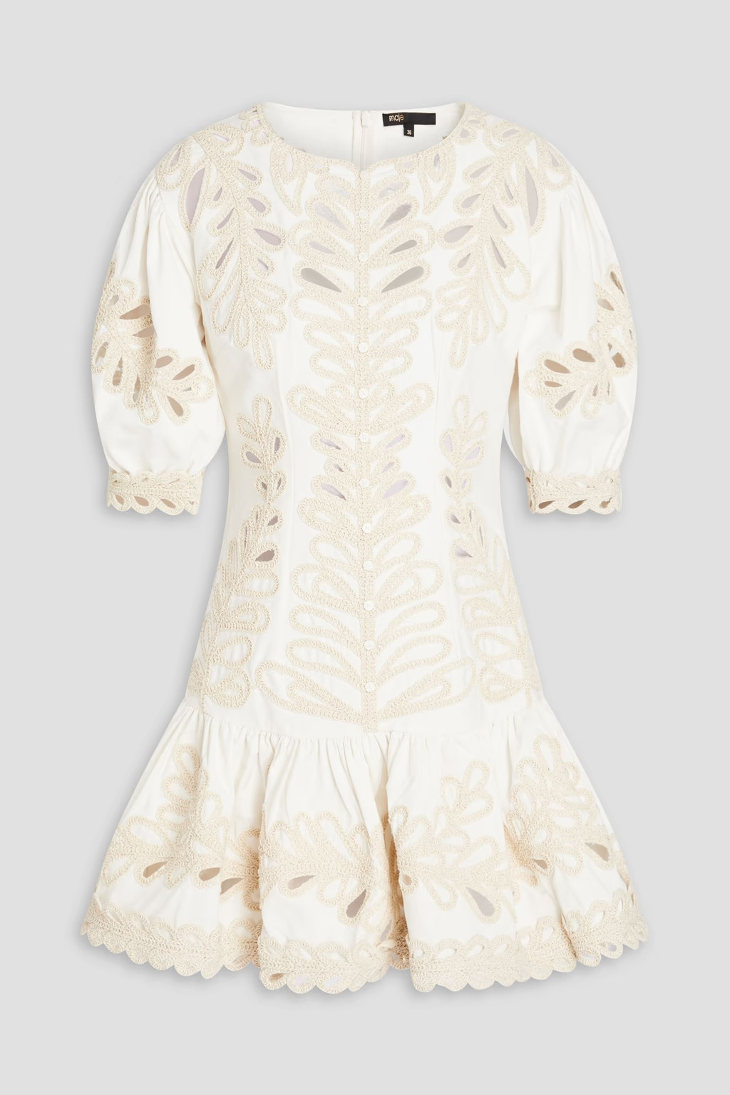 Rosaro embroidered broderie anglaise-paneled cotton-twill mini dress | The Outnet (UK and Europe)