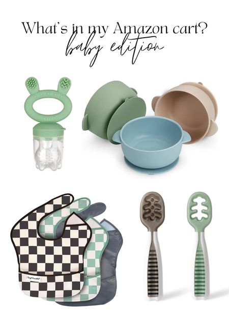 What’s in my Amazon cart? Baby Edition!

PJ will be starting solids soon and we’re ready to start exploring! These Amazon finds are too cute - trendy and practical! Affordable baby cutlery, checkered pattern bibs, suction cup bowls perfect for highchairs. 

#LTKfamily #LTKkids #LTKbaby