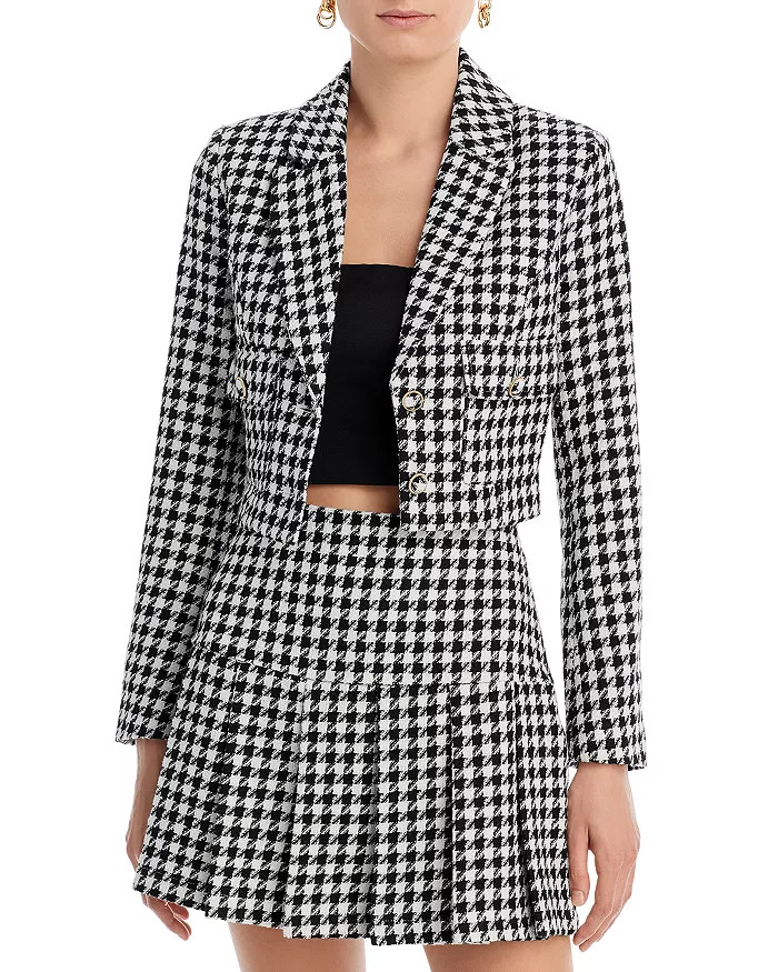 Tweed Cropped Houndstooth Blazer - 100% Exclusive | Bloomingdale's (US)
