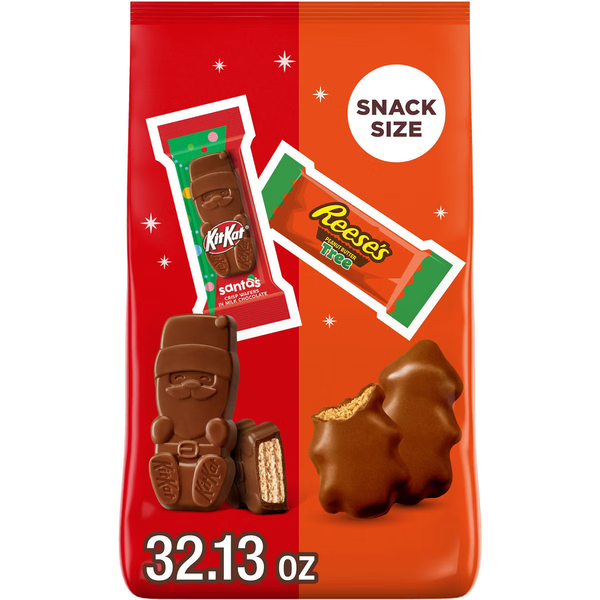 Reese's, Kit Kat Christmas Trees and Kit Kat Santas Stand Up Bag Candy - 32.1oz | Target