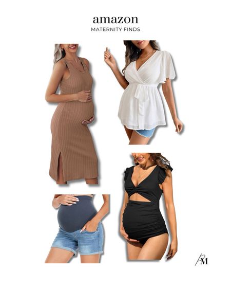 Amazon maternity finds. This ribbed fitted dress and ruffle detail swimsuit are great vacation looks. 

#LTKSeasonal #LTKBeauty #LTKStyleTip