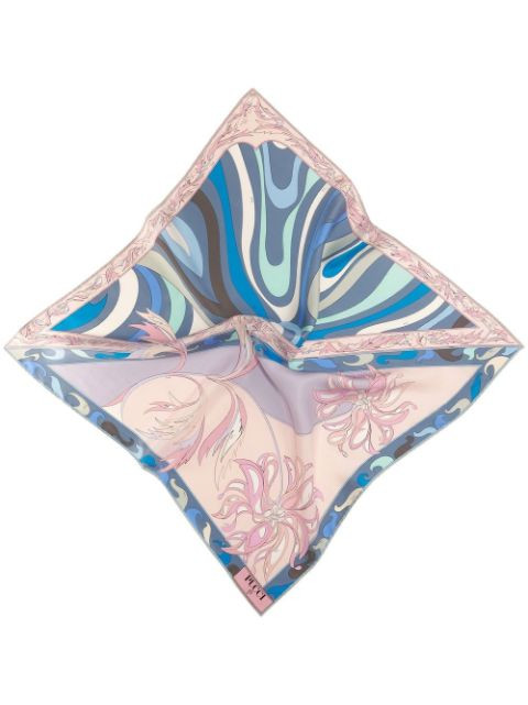 PUCCI Marmo And Dalia-print Silk Scarf - Farfetch | Farfetch Global