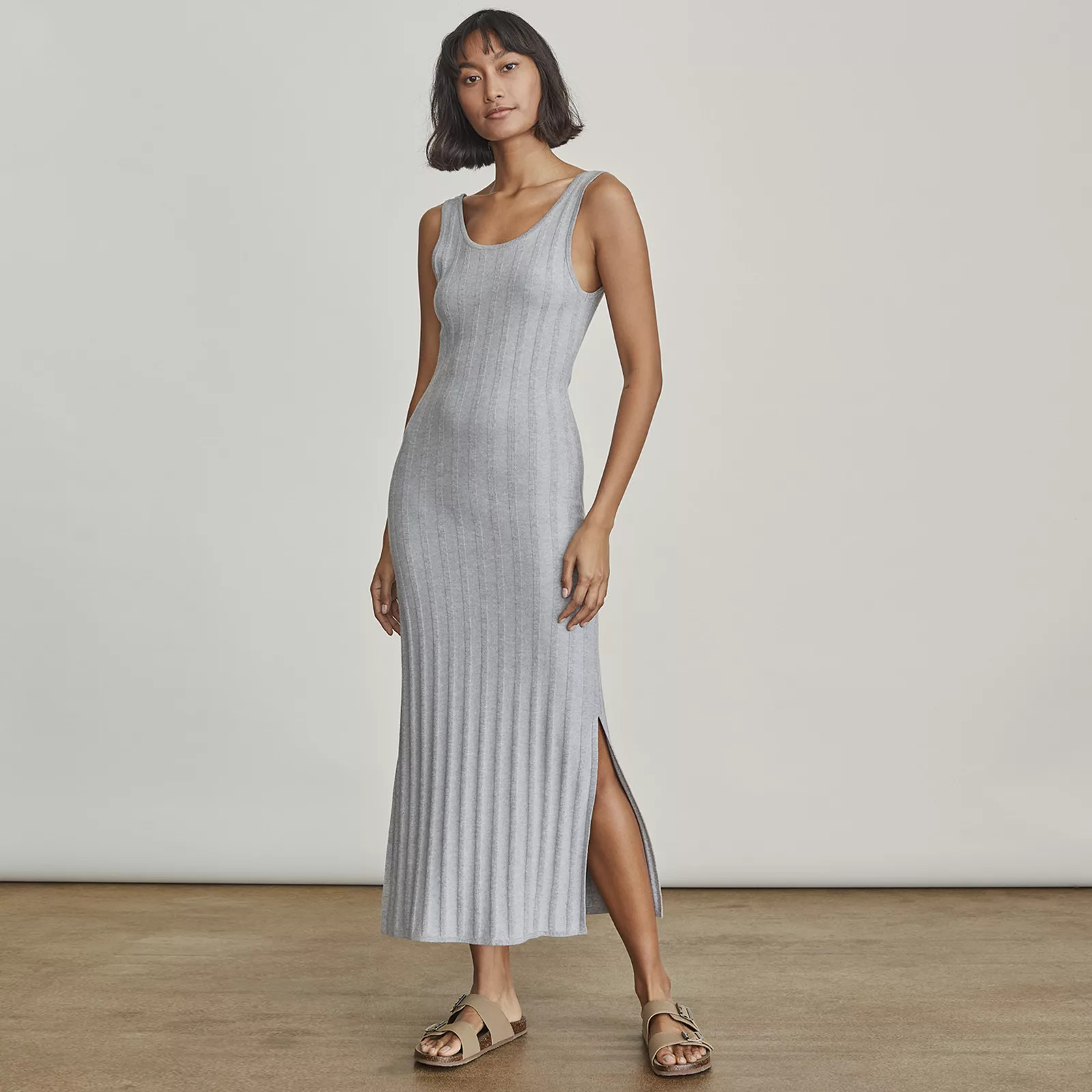 Women's Elizabeth and James Ribbed Maxi Sweater Dress, Size: Large, Med Grey | Kohl's