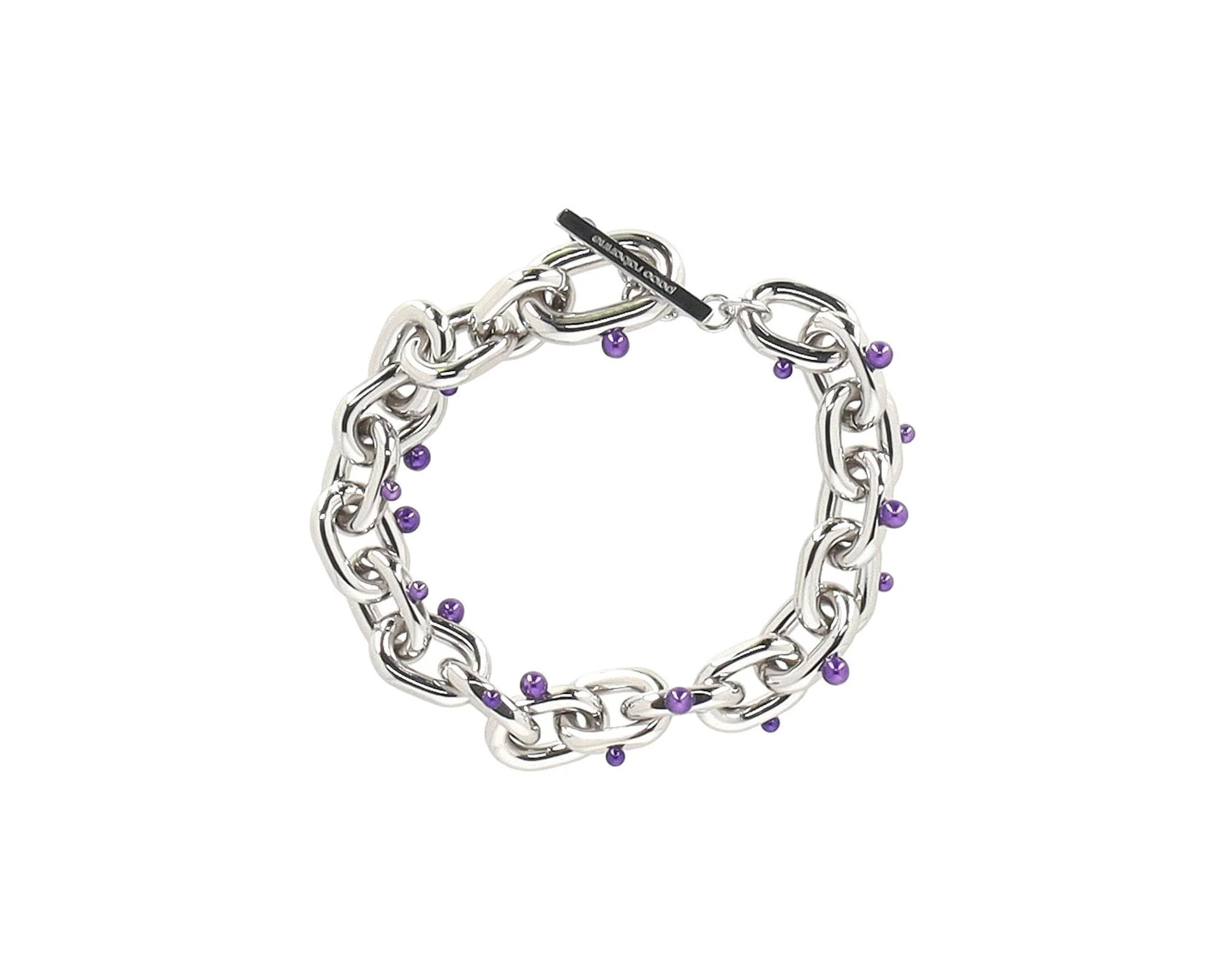 Paco Rabanne XL Pearl-Embellished Chain-Link Necklace in Silver Metal | Shop Simon