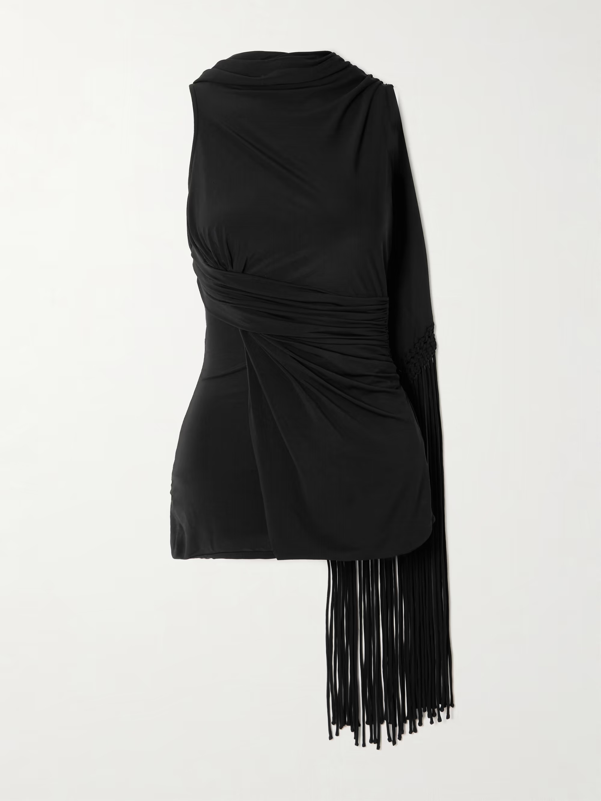 Laon macramé-trimmed draped gathered stretch-jersey top | NET-A-PORTER (US)