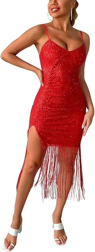 BFFBABY Satin Dress for Women Sexy Sleeveless Adjustable Spaghetti Strap Backless Ruched Cocktail... | Amazon (US)
