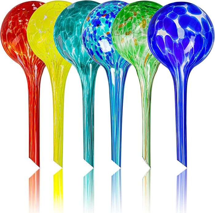 Plant Watering Globes Set of 6 \u2013 Small Glass Self Watering Bulbs for Indoor & Outdoor Plants... | Amazon (US)