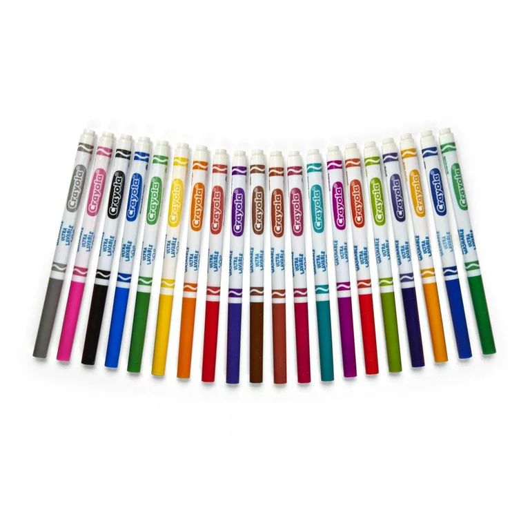 Crayola Ultra-Clean Washable Fine Line Markers, Back to School Supplies, Teacher Supplies, 20 Ct | Walmart (US)