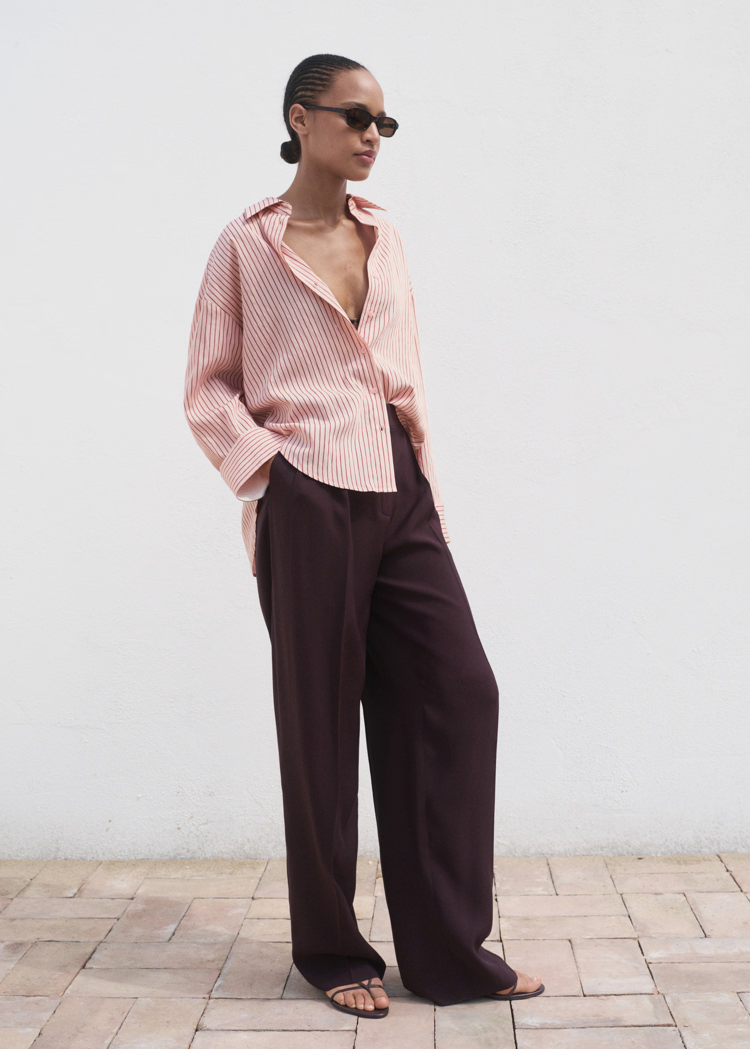 Oversize striped shirt - Women | MANGO USA | Mango (US/MX/AU)