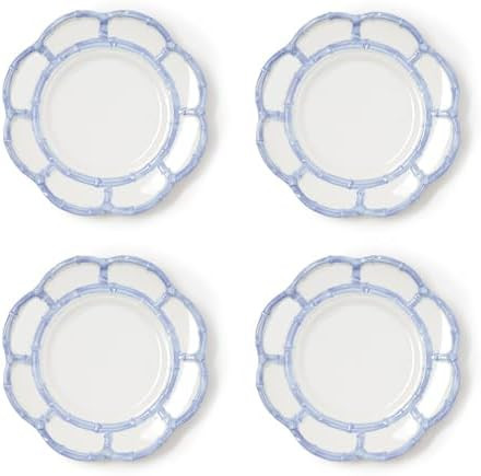 Two's Company French Blue Bamboo Touch Salad Plates, 8.75-Inch, Set of 4 | Amazon (US)