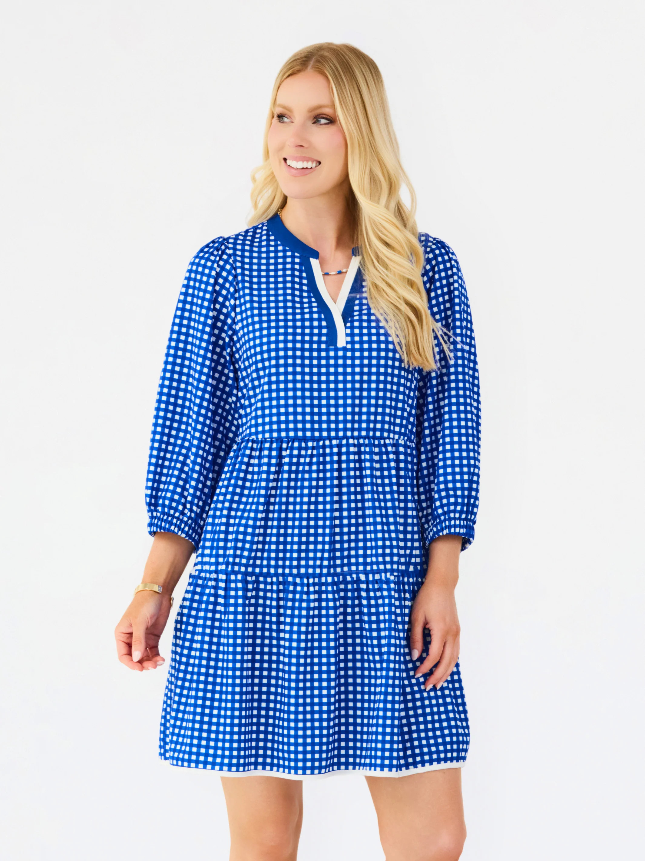 Cooper Dress | Gingham Blue + White | Mary Square