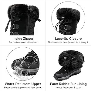 DREAM PAIRS Women's Waterproof Winter Snow Boots, Warm Comfortable Faux Fur Insulated Non-Slip Ou... | Amazon (US)