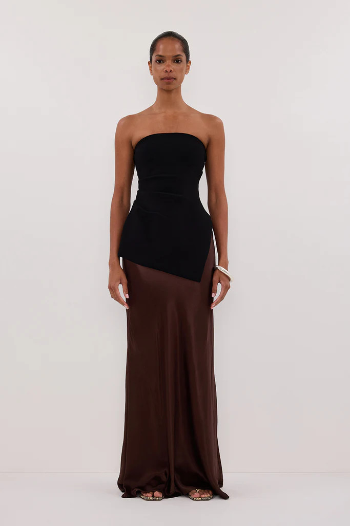 LUKE BLACK LONGLINE BANDEAU TOP | DISSH