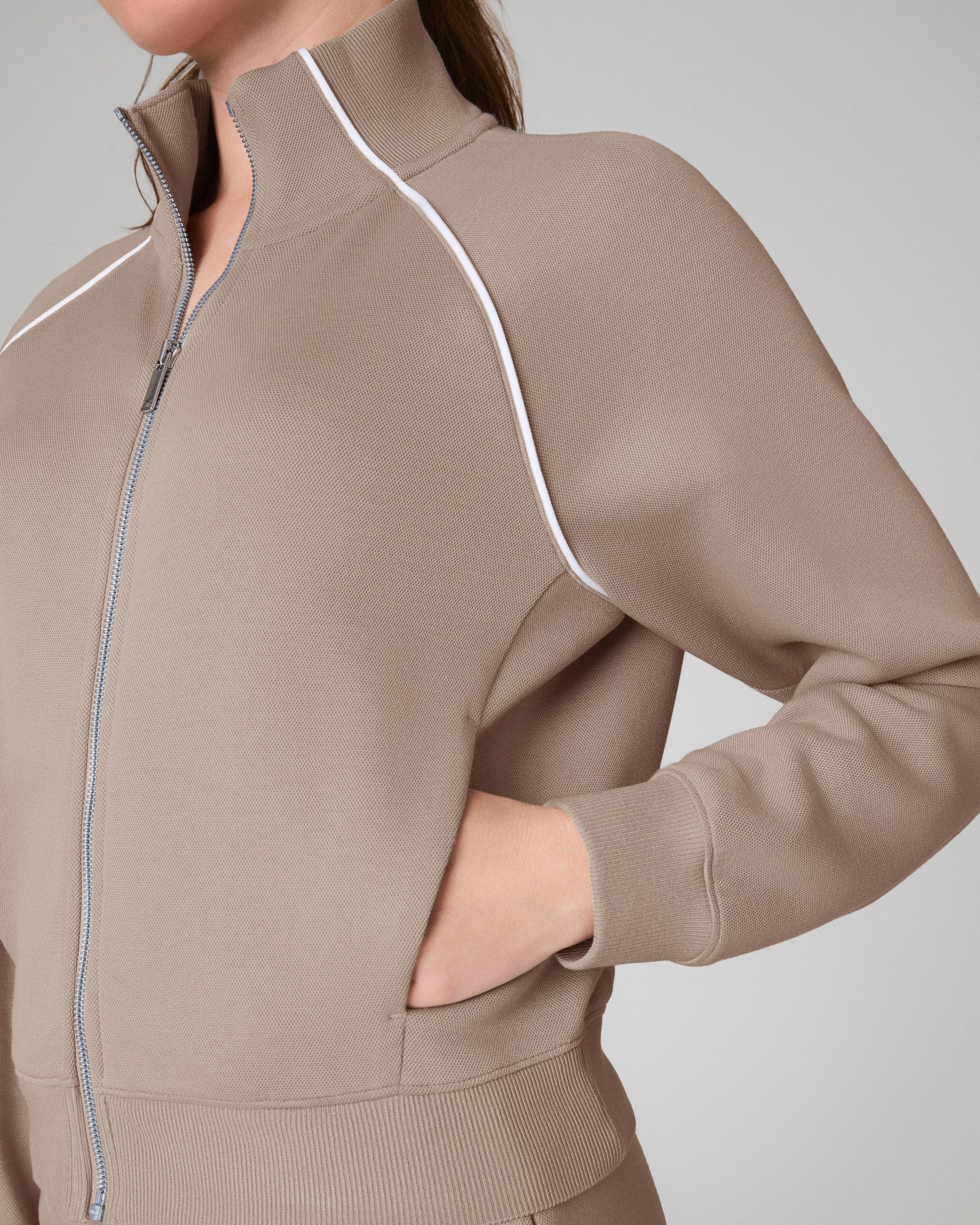 AirEssentials Full Zip Track Jacket – Sporty & Soft | SPANX | Spanx