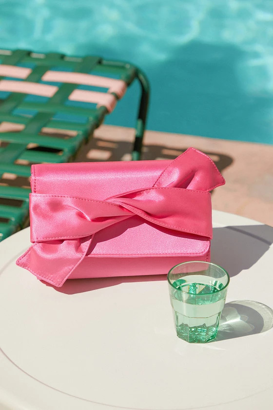 Never Been So Chic Pink Satin Knotted Clutch | Lulus (US)