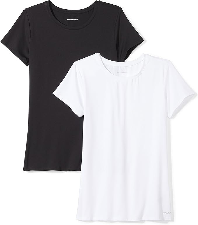 Amazon Essentials Women's 2-Pack Tech Stretch Short-Sleeve Crewneck T-Shirt | Amazon (US)