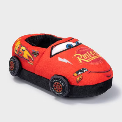 Toddler Boys' Cars Lightening Mcqueen Slipper - Red 9T-10T | Target
