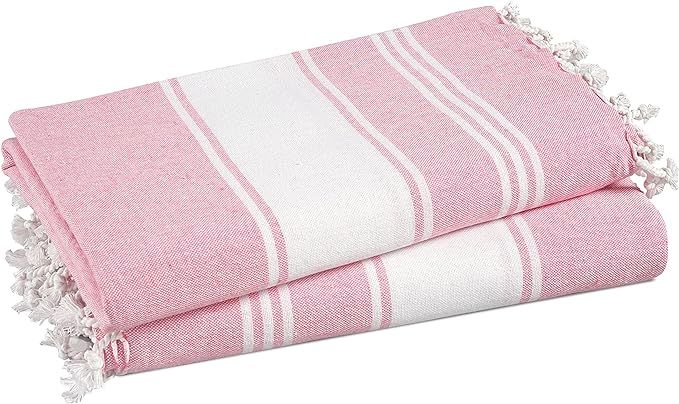 LANE LINEN Turkish Beach Towels, 2 Pack Extra Large Beach Towel, Pre-Washed for Soft Feel, 100% C... | Amazon (US)