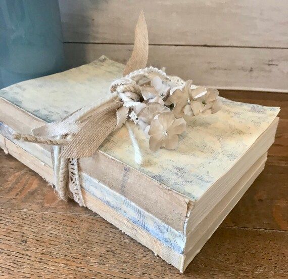 Unbound Distressed Book Bundle French Inspired, Boho, Farmhouse. Shabby Chic, Rustic Books, Vinta... | Etsy (US)