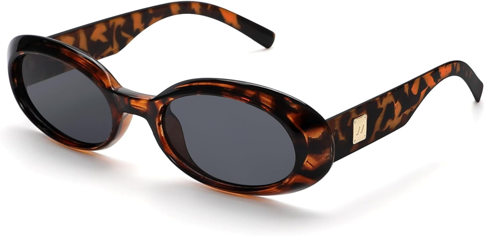Trendy Oval Sunglasses for Women Retro Vintage 90s Sunnies for Small Face Narrow Round Shades Cat... | Amazon (US)