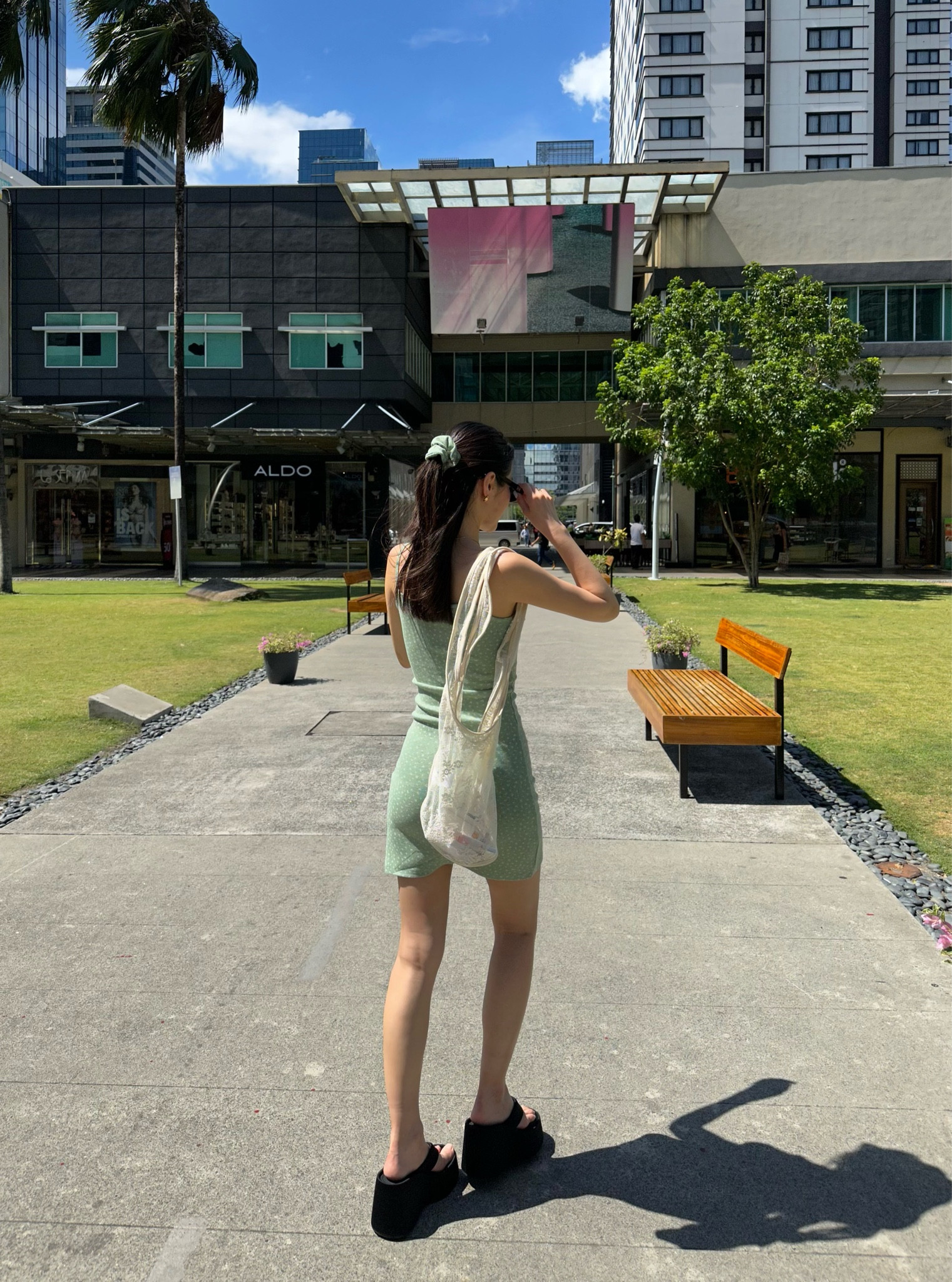 GLOWNY: province eyelet cami dress in Matcha 

#summerdress #minidress 