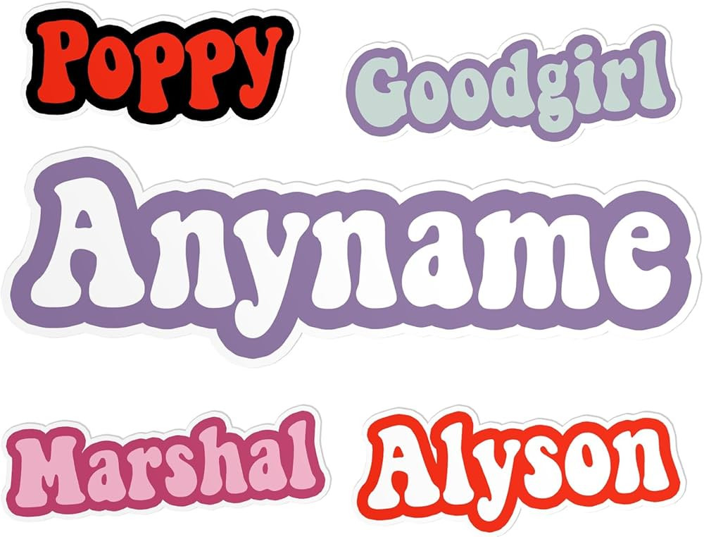 Custom Colorful Name Sticker Personalized Retro Name Decal Customized Water Bottle Sticker Waterp... | Amazon (US)