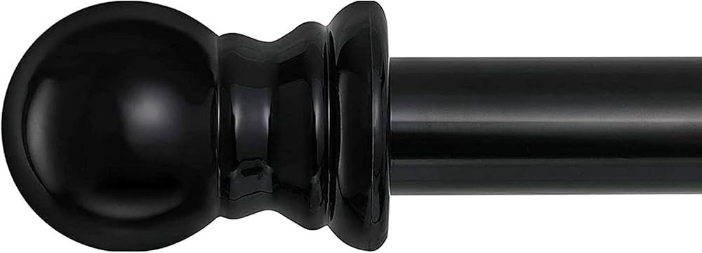 Black Curtain Rods for Windows 28 to 48 Inch - 1”Heavy Duty Curtain Rods with Adjustable Bracke... | Amazon (US)
