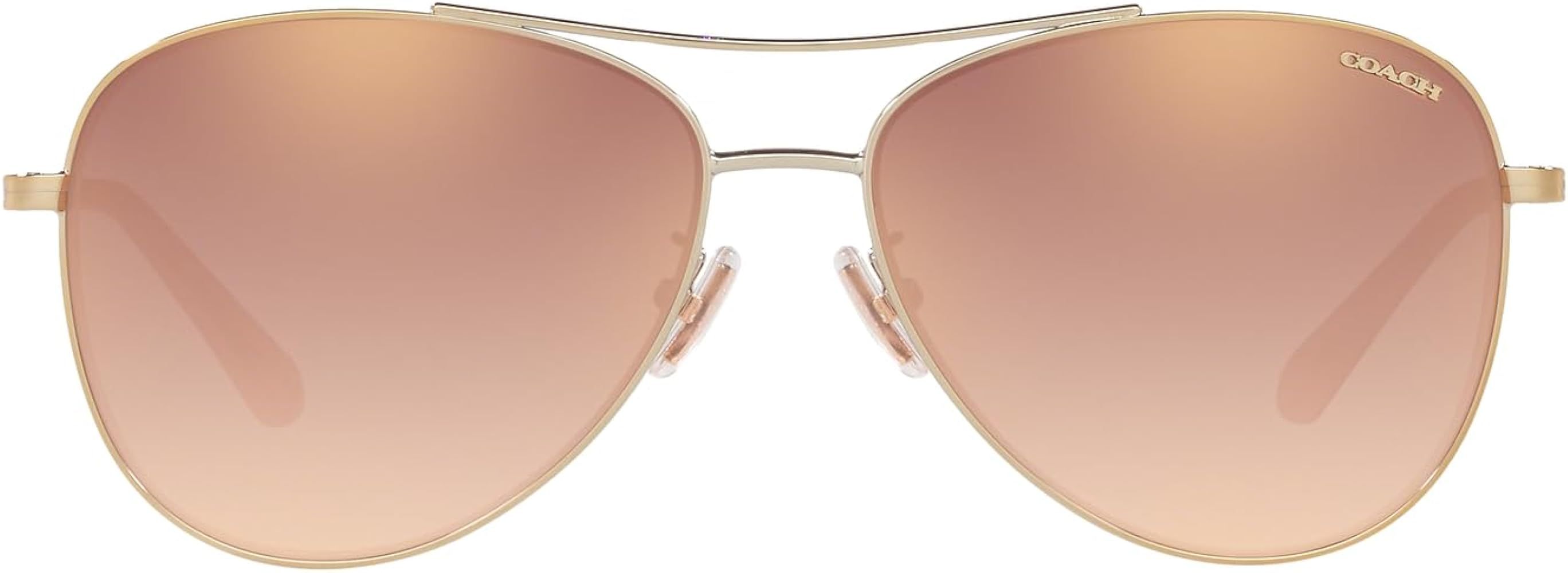 Amazon.com: Coach HC7079 Sunglasses, Light Gold/Rose Gold Gradient Mirrored, 58 mm : Clothing, Sh... | Amazon (US)