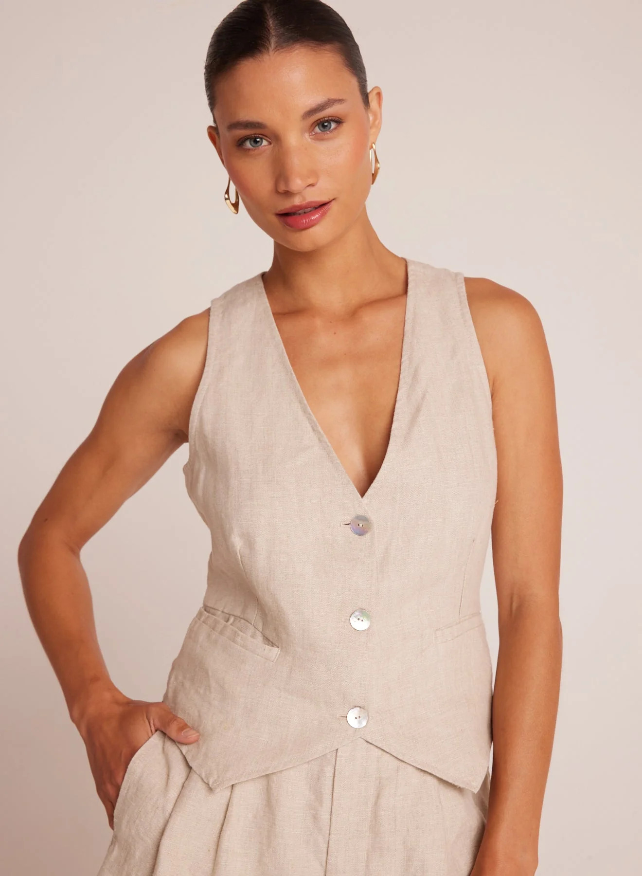 CINCH BACK VEST LNSND - Bella Dahl | Bella Dahl