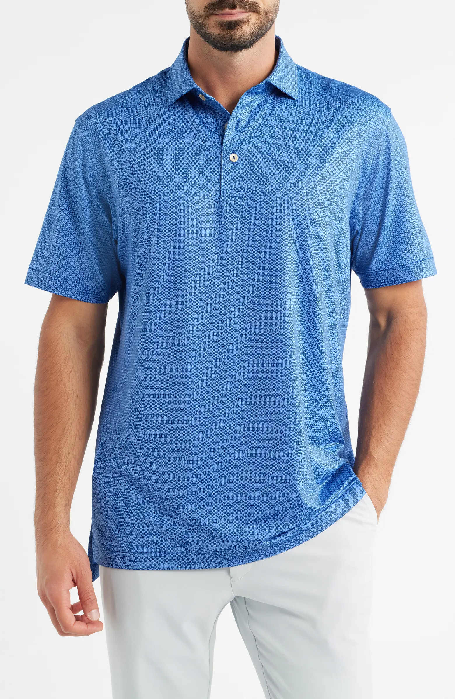 Axle Geometric Print Performance Jersey UPF50+ Polo | Nordstrom