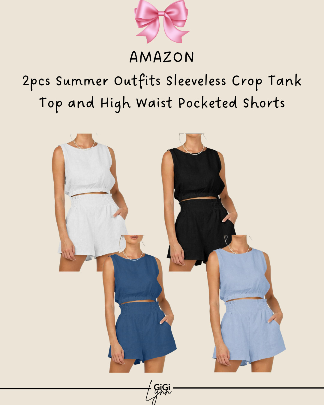 This Eurivicy 2-Piece Summer Outfit Set is the ultimate comfortable and effortless warm-weather look. The set includes a sleeveless crop tank top and high-waisted pocketed shorts, making it the perfect go-to outfit for relaxed summer days.

The loose, breathable fit keeps this set lightweight and comfortable while still looking stylish and put together. The high-waisted shorts with pockets create a flattering silhouette, and the cropped tank top gives it a trendy, modern feel that’s perfect for casual outfits.

Wear the set together for an easy matching outfit, or mix and match the pieces with your favorite denim, lounge shorts, leggings, or summer skirts to create multiple looks.

Perfect for summer errands, travel days, vacation outfits, beach trips, casual weekends, lounging at home, or athleisure style.

✨ Why this set is trending:
• Matching 2-piece summer outfit
• Sleeveless cropped tank top
• High-waisted shorts with pockets
• Loose, breathable, comfortable fit
• Perfect casual summer set

If you love comfortable lounge sets, casual summer outfits, and effortless everyday style, this is such a great set to have in your closet.

#ltkstyle #ltkfashion #twopieceset #summeroutfit #loungeset #matchingoutfit #casualsummerstyle #vacationoutfit #comfortablefashion #athleisurestyle #amazonfashionfinds #midweststyle #over40style 

 #LTKSpringSale #LTKootd #LTKTravel