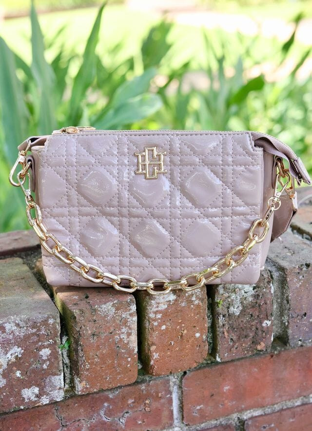 Jace Crossbody Taupe Patent LQ | Caroline Hill