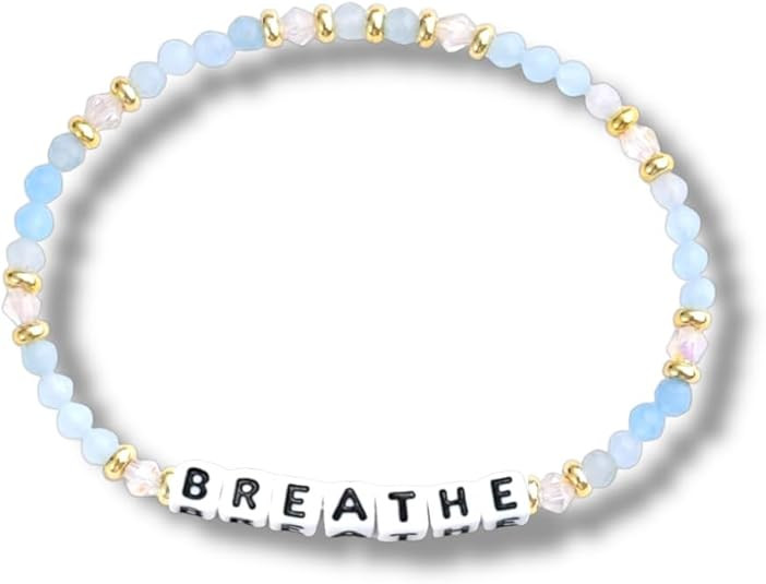 Breathe Bead Bracelet - Healing and Meaningful Bracelet - Word Bead Bracelets - Custom Made Brace... | Amazon (US)