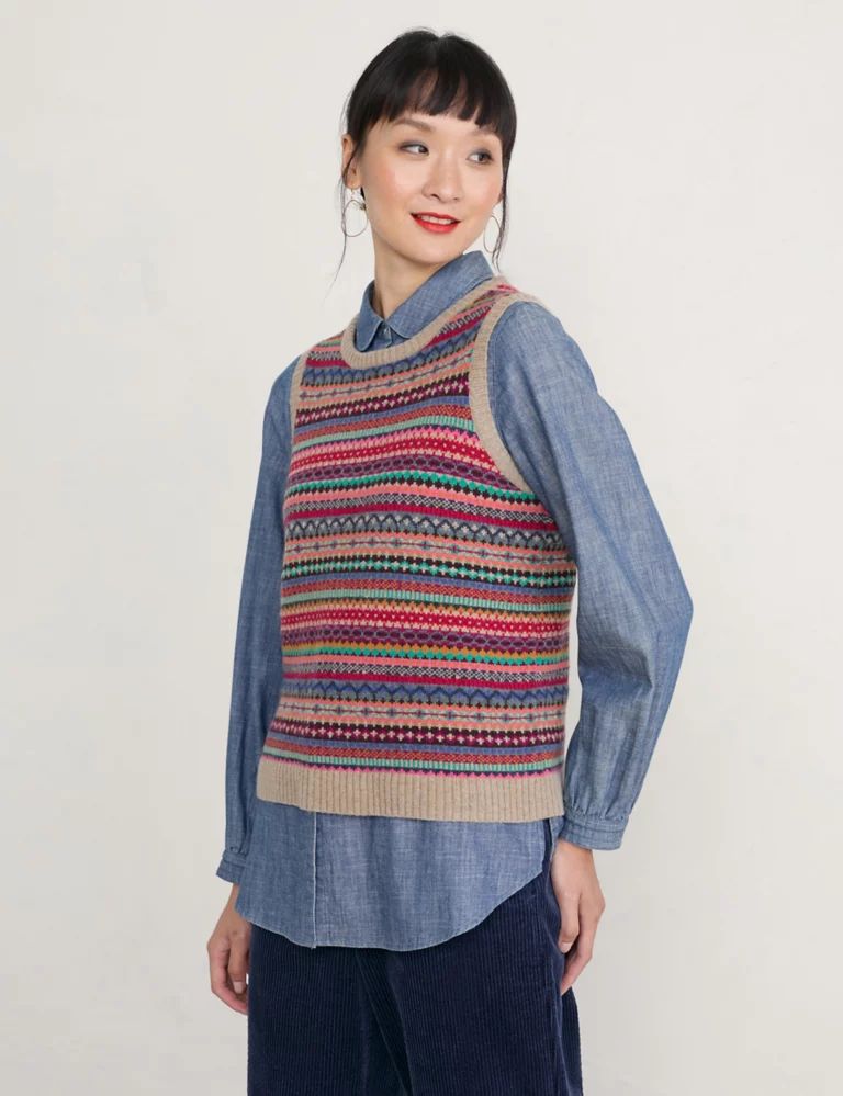 Merino Wool Rich Jacquard Knitted Vest | Marks & Spencer (UK)