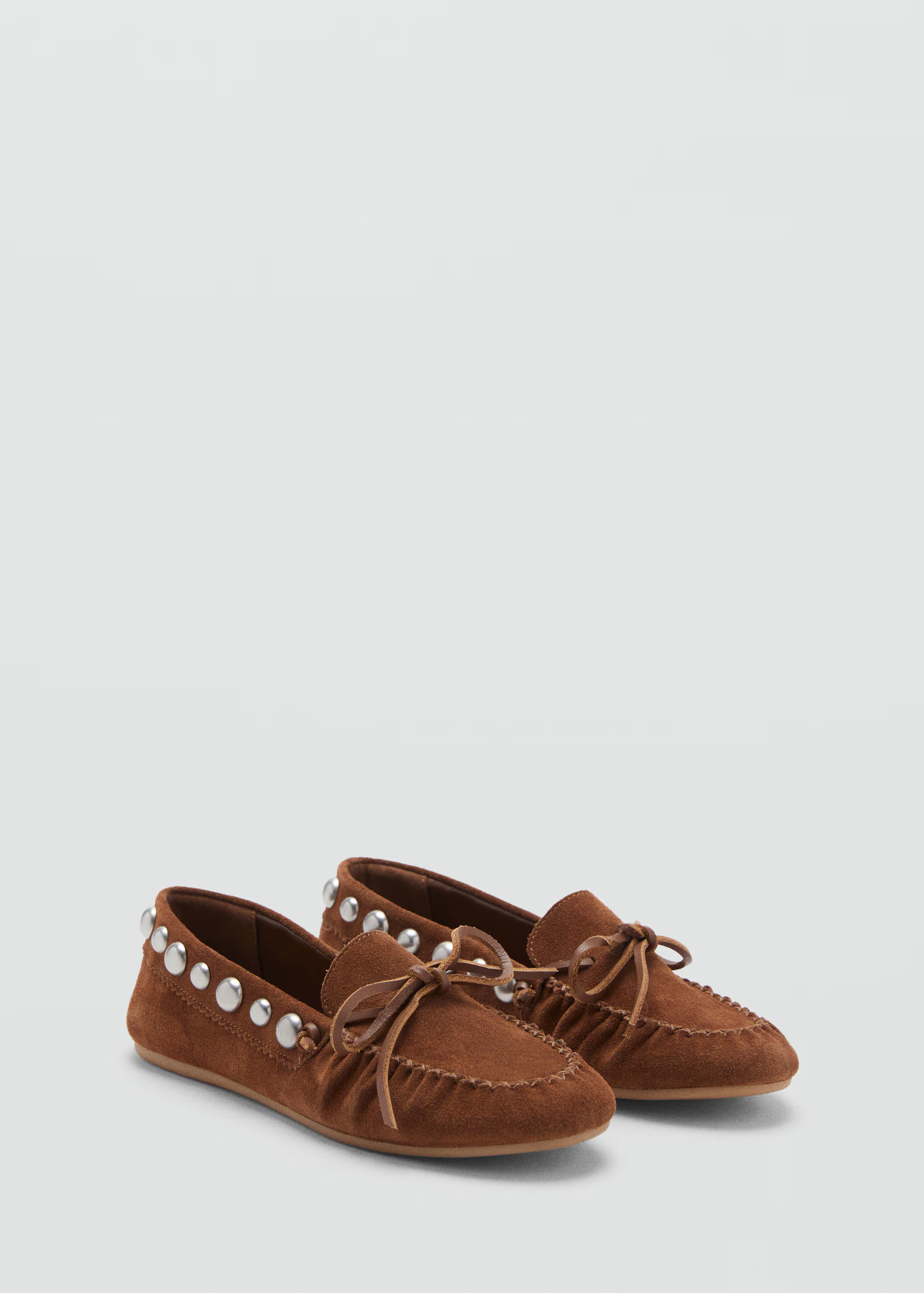Suede moccasin with studs - Women | MANGO USA | Mango (US/MX/AU)
