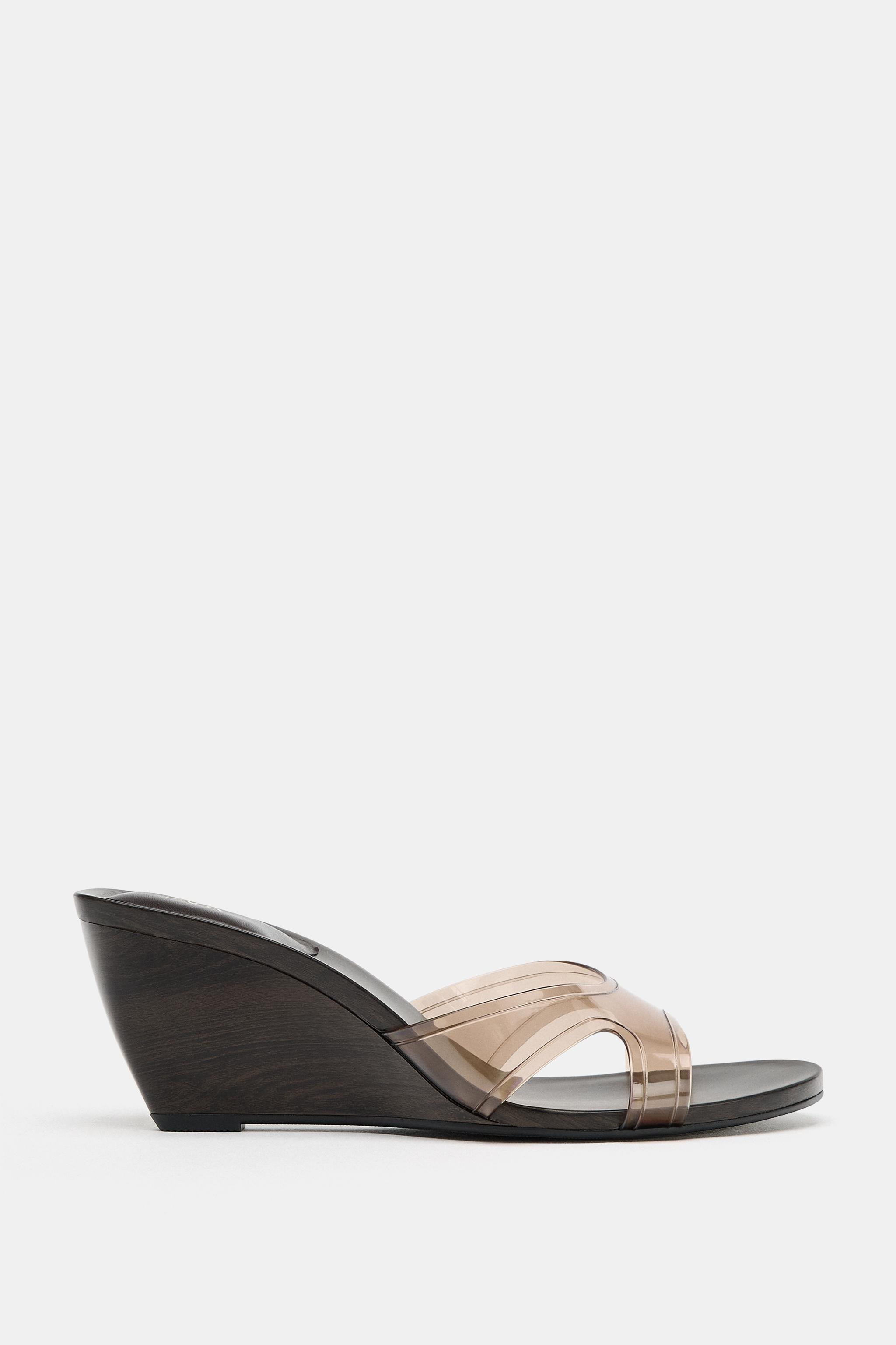 WEDGE SANDALS WITH VINYL EFFECT | Zara Canada
