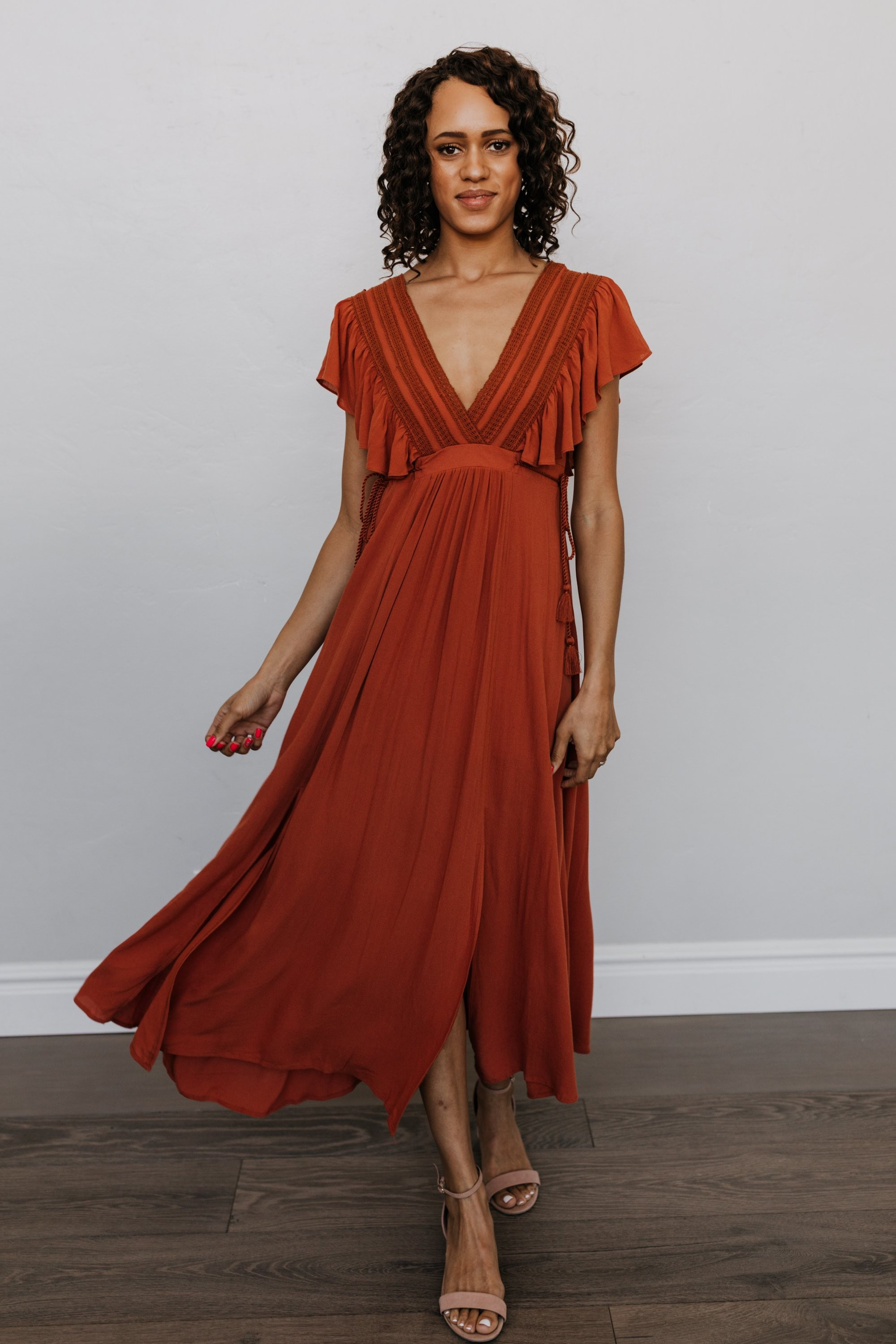 Jennifer Rust Deep V Maxi Dress | Baltic Born