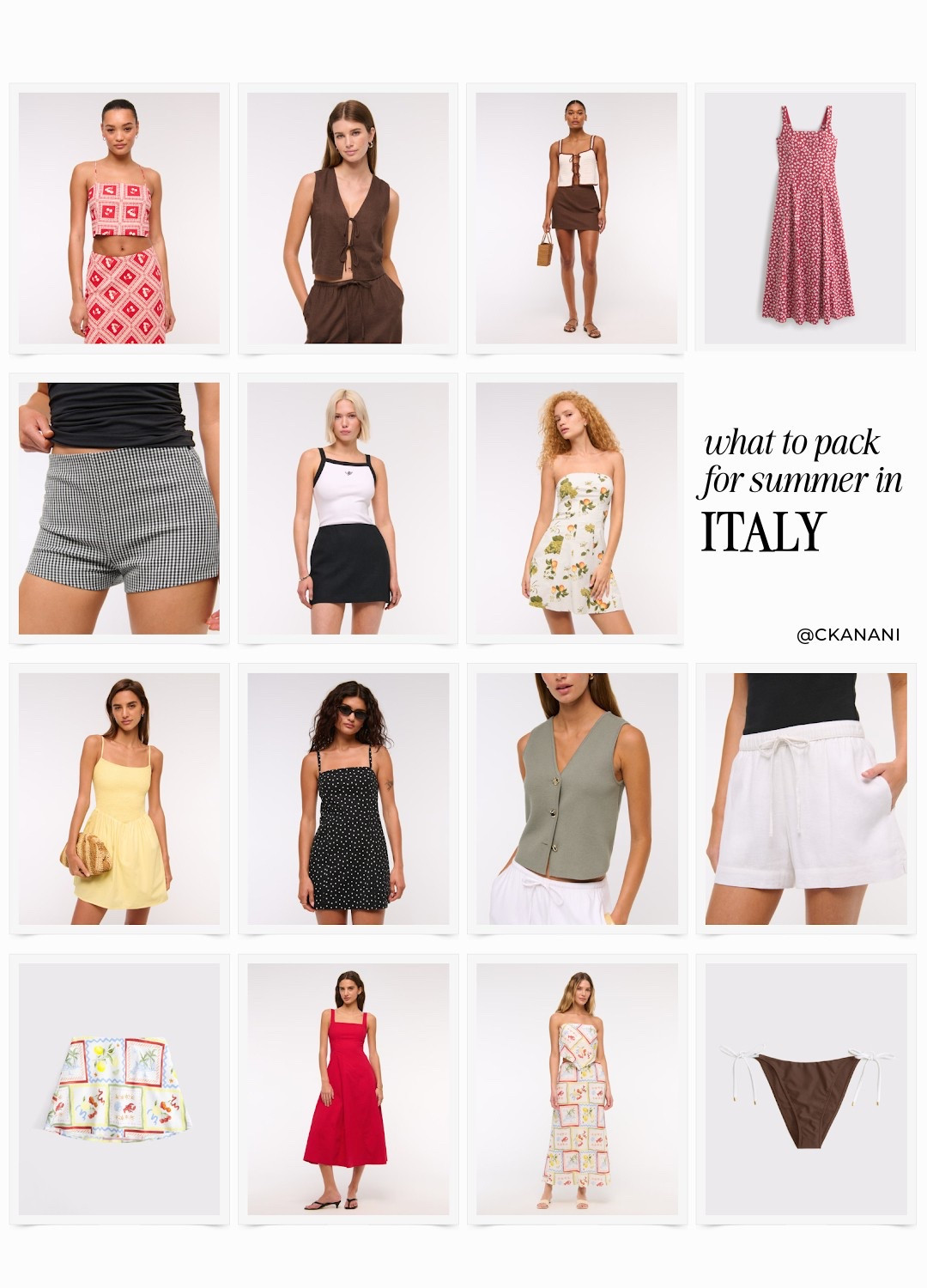 Abercrombie must haves
Italy outfits summer
Italy vacation outfits
Italian summer outfits
Italy styleboard
Europe outfits
What to wear in Italy
European summer outfit
Europe travel outfits
Europe outfits summer
Outfits to wear in Amalfi Coast
What to wear in Amalfi Coast
Amalfi Coast outfit ideas
Things to wear Amalfi Coast
Outfits to wear in Italy summer
Amalfi Coast aesthetic
Positano aesthetic
Europe packing list
Italy packing list



#LTKFindsUnder50 #LTKFindsUnder100 #LTKSummerEdit