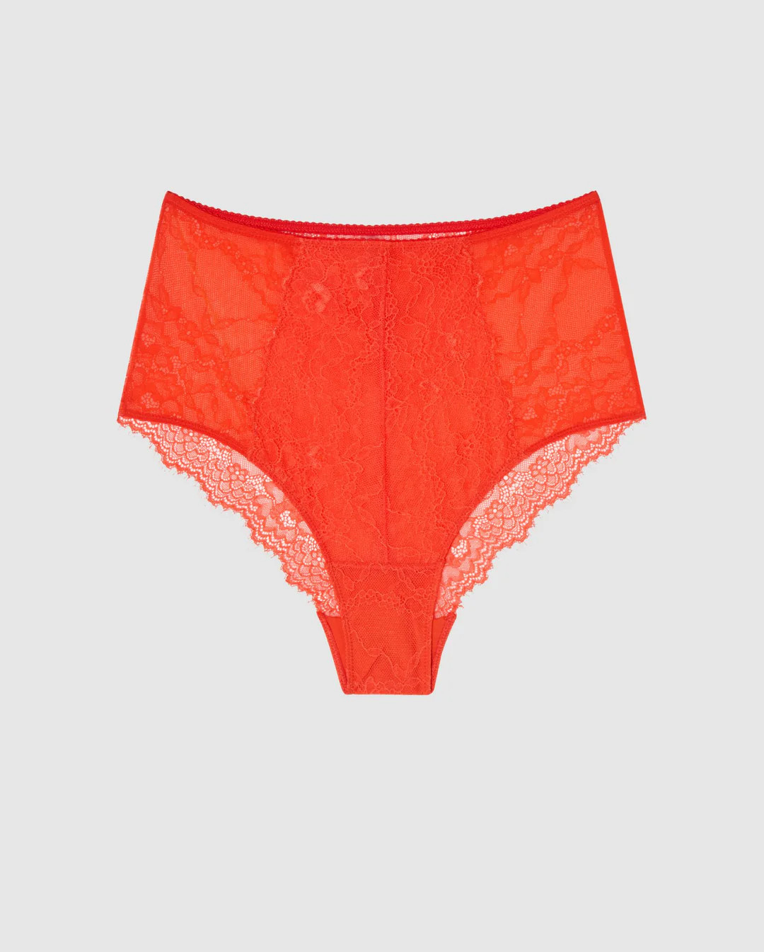 Lace Highwaist Briefs Fiery Red | Understatement