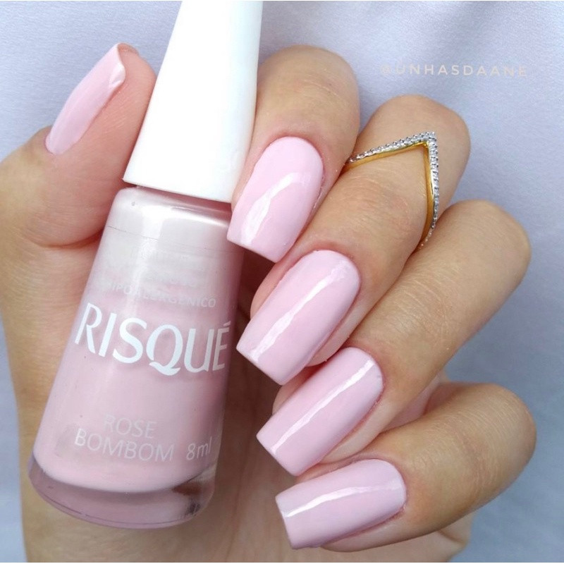 Esmalte Risqué Rose Bombom , cremoso Rosas Hipoalergênico 8ml | Shopee (BR)