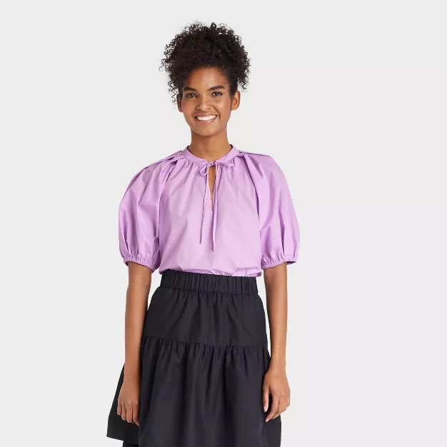 Women's Puff Elbow Sleeve Shell Blouse - Who What Wear™ | Target
